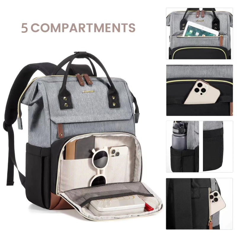 LOVEVOOK Laptop Backpack for Women  17 Inch Work Business Backpacks Purse With Large Capacity  Waterproof Nurse Bag College Bookbag for School  Waterproof Casual Daypack for Travel - Image 3